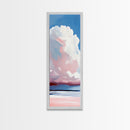 Cloudscape, Pink Sky, Soft Colors, Tranquil Atmosphere, Dreamy Home Decor, Boho Aesthetic, Bedroom Wall Art, Framed Canvas Print