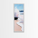Ocean Wave, Seascape Art, Coastal Home Decor, Framed Canvas Print, Beach Aesthetic, Minimalist Water Art, Blue and White Wall Art