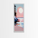 Sunset Beach, Ocean Landscape Painting, Warm Coastal Colors, Abstract Water Reflection, Modern Art, Canvas Print, Living Room Wall Art