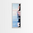 Serene Lake Reflection, minimalist art, modern landscape, abstract water painting, calming decor, bedroom wall art, framed canvas print