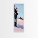 Coastal Cliffs, Pink Waves, Ocean Sunset, Canvas Print, Seascape Wall Art, Beach House Decor, Minimalist Coastal Art, Bedroom Wall Art