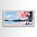 Tropical Beach, Palm Trees, Ocean View, Canvas Print, Coastal Home Decor, Summer Landscape, Living Room Art, Minimalist Nature Painting