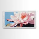 Water Lily Bloom, Floral Wall Art, Zen Botanical Print, Minimalist Nature Decor, Modern Tranquil Art, Bathroom Canvas Print