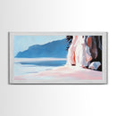 Cliffside Shoreline, Coastal Nature Print, Ocean Landscape Art, Scenic Beach Decor, Nautical Adventure Wall Art, Office Canvas Print