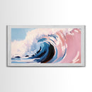 Rolling Surf, Coastal Wall Art, Wave Painting, Ocean Aesthetic, Nautical Decor, Beach House Art, Modern Abstract, Framed Canvas Print