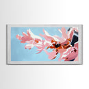 Pink Floral, Abstract Flowers, Modern Botanical, Pastel Wall Art, Minimalist Decor, Bedroom Wall Art, Framed Canvas Print, Feminine Aesthetic