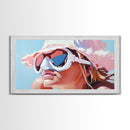 Summer Girl, Beach Art, Coastal Canvas Print, Sun Lover Wall Decor, Boho Wall Art, Vibrant Painting, Relaxing Wall Art, Living Room Decor