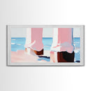 Coastal Pier, Beachside Serenity, Nautical Theme, Ocean Blue Artwork, Minimalist Coastal Art, Tranquil Scene, Canvas Print, Entryway