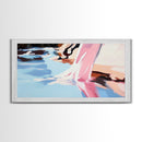 Flowing Water, Abstract Landscape, River Reflection, Soft Blues and Pinks, Peaceful Nature, Contemporary Minimalism, Canvas Print