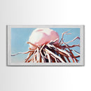 Jellyfish Art, Underwater Fantasy, Oceanic Decor, Ethereal Sea Life, Modern Coastal Home, Blue and Pink Palette, Canvas Print