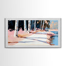 Birch Path, Autumn Landscape, Tranquil Nature Art, Minimalist Forest Print, Warm Neutral Tones, Living Room Wall Art, Canvas Print