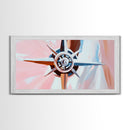 Compass Rose, Nautical Art, Pink Tones, Maritime Decor, Framed Canvas Print, Coastal Home Art, Boho Wall Art, Office Wall Decor