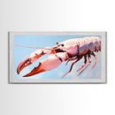 Lobster Art, Seafood Kitchen, Coastal Decor, Nautical Art, Framed Canvas Print, Ocean Inspired Wall Art, Beach House Aesthetic, Modern Artwork