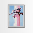 Barbed Wire, Western Art, Modern Minimalist, Soft Color Contrast, Framed Canvas Print, Cowboy Aesthetic, Dramatic Statement Piece