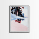 Winter Forest, Snowy Pines, Lake Reflection, Seasonal Wall Decor, Framed Canvas Print, Minimalist Landscape, Cozy Wall Art, Cabin Decor