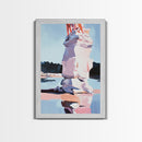 Pink Ice, Abstract, Winter Wall Art, Modern Home Decor, Pastel Landscape, Nature Inspired, Contemporary Art, Framed Canvas Print