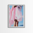 Flowing Dress, Feminine Art, Soft Aesthetic, Elegant Style, Framed Canvas Print, Fashion Illustration, Romantic Home Decor, Bedroom Art