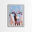 Majestic Deer, Wildlife Wall Art, Rustic Lodge Decor, Cabin Aesthetic, Fall Art, Nature Inspired, Framed Canvas Print, Animal Painting