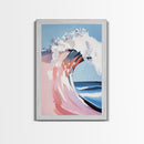 Ocean Wave, Surf Art, Coastal Print, Blue Wall Art, Framed Canvas Print, Nautical Theme, Beach House Decor, Living Room Wall Art