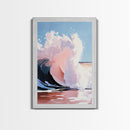 Ocean Wave, Coastal Wall Art, Nautical Print, Surfer Aesthetic, Beach House Decor, Canvas Print, Living Room Art, Pastel Seascape