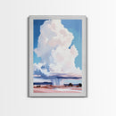 Storm Clouds, Dramatic Sky Art, Framed Canvas Print, Landscape Decor, Moody Weather Painting, Nature Artwork, Living Room Aesthetic