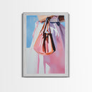 Fashion Purse, Chic Modern Decor, Feminine Aesthetic, Trendy Wall Art, Fashion Illustration, Canvas Print, Framed Canvas Print