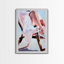 Relaxing Moment, Summer Vibes, Elegant Legs, Canvas Print, Feminine Art, Minimalist Aesthetic, Bedroom Wall Art, Chic Modern Decor