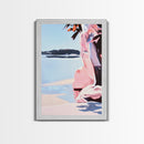 Sunset Glow, Nature Wall Art, Beach Scene, Serene Painting, Warm Pastel Colors, Framed Canvas Print, Bedroom Wall Decor, Gift