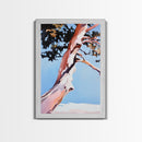 Abstract Tree Art, Modern Landscape Painting, Contemporary Earthy Decor, Minimalist Nature Print, Framed Canvas Print, Office Wall Art