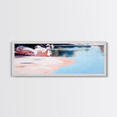Reflections on Water, Tranquil Lakeside Scene, Minimalist Nature Art, Canvas Print, Serene Blue Tones, Relaxing Wall Art, Office Decor