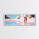 Desert Mirage, Ethereal Landscape, Sunlit Horizon, Framed Canvas Print, Pastel Canyon Scene, Boho Wall Decor, Minimalist Western Art