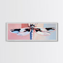 Dragonfly, Framed Canvas Print, Nature Wall Art, Pastel Aesthetic, Boho Artwork, Elegant Home Decor, Insect Painting, Minimalist Art