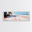 Coastal Path, Serene Seascape, Tropical Getaway, Warm Beach Scene, Canvas Print, Living Room Wall Art, Modern Coastal Decor