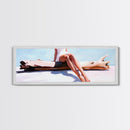 Driftwood Escape, Coastal Living Art, Minimalist Beach Scene, Summer Tones, Framed Canvas Print, Relaxing Home Decor, Ocean Inspired