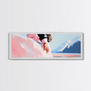 Pink Dress, Mountains, Canvas Print, Romantic Wall Art, Minimalist Painting, Bedroom Decor, Feminine Art, Modern Home Aesthetic