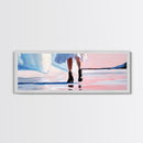 Fashion Walk, Chic Modern Art, Feminine Aesthetic, Pastel Wall Decor, Dreamy Reflections, Stylish Home Design, Framed Canvas Print