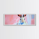 Bunny Portrait, Cute Animal Art, Soft Pastel Aesthetic, Whimsical Home Decor, Nursery Design, Easter Wall Decor, Framed Canvas Print