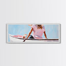 Relaxing Kayak, Pastel Colors, Coastal Wall Decor, Living Room Art, Boho Beach Vibes, Modern Seascape, Canvas Print, Serene Waterscape