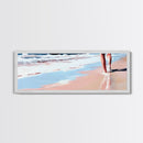 Coastal Walk, Beach, Ocean, Serenity, Framed Canvas Print, Coastal Wall Art, Nautical Decor, Living Room Wall Art, Minimalist Art