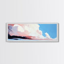 Sunset Clouds, Pastel Sky, Dreamy Ocean, Canvas Print, Modern Seascape, Relaxing Coastal Wall Art, Minimalist Beach House Decor
