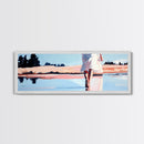 Ocean Walk, Barefoot Beach, Serene Waves, Coastal Canvas Print, Bedroom Wall Art, Minimalist Art, Relaxing Seascape Aesthetic