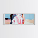 Elegant Woman Art, Feminine Abstract, Fashion Wall Decor, Modern Framed Canvas Print, Pastel Painting, Bedroom or Dressing Room Art