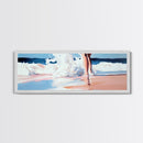 Beach Reflection, Seascape Art, Framed Canvas Print, Coastal Wall Art, Nautical Home Decor, Minimalist Water Painting, Bathroom Art