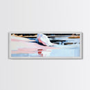 Pink Water Landscape, Tranquil Beach Art, Ocean Reflection, Modern Boho Decor, Bedroom Wall Art, Coastal Print, Framed Canvas Print