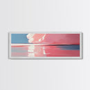 Pink Sunset, Tranquil Beach, Evening Serenity, Canvas Print, Coastal Wall Art, Bedroom Decor, Soft Aesthetic, Modern Home Design