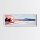 Ocean Bliss, Beach Serenity, Sunset Vibes, Framed Canvas Print, Coastal Decor, Nautical Theme, Living Room Art, Relaxing Wall Painting
