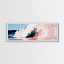 Wave Curl, Ocean Power, Surfer's Dream, Coastal Energy, Framed Canvas Print, Beach House Decor, Modern Wall Art, Sea Lover Gift