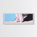 Sunset Shoreline Art, Warm Beach Scene, Tranquil Coastal Print, Ocean View Painting, Large Canvas Print, Serene Wall Decor, Living Room Art