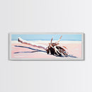 Fallen Palm, Driftwood Beach, Coastal Landscape, Framed Canvas Print, Ocean Art, Beach House Decor, Minimalist Nature Aesthetic