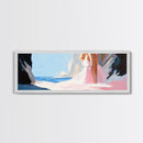 Ocean Cave, Dreamy Seascape, Coastal Beauty, Framed Canvas Print, Living Room Art, Boho Beach Decor, Minimalist Modern Landscape